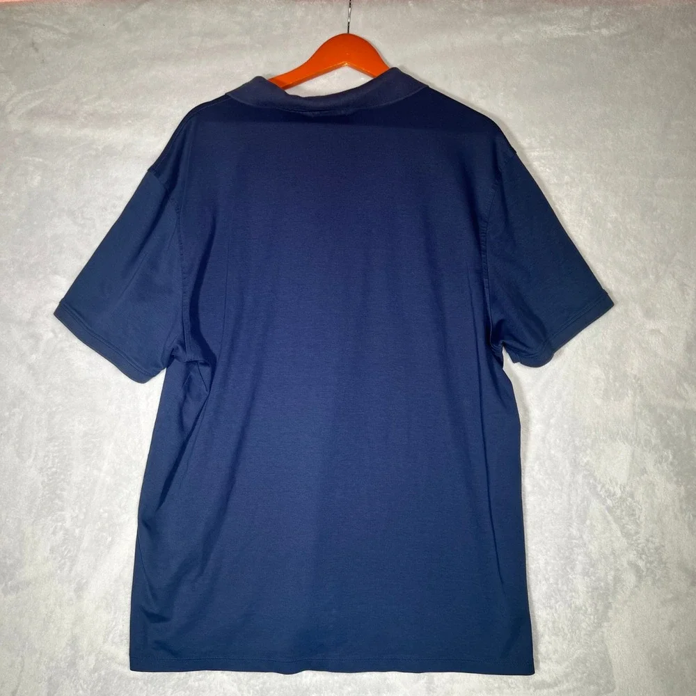 Calvin Klein Polo Mens XXL Navy Blue Liquid Cotton Shirt Short Sleeve Golf Sport - Picture 5 of 8